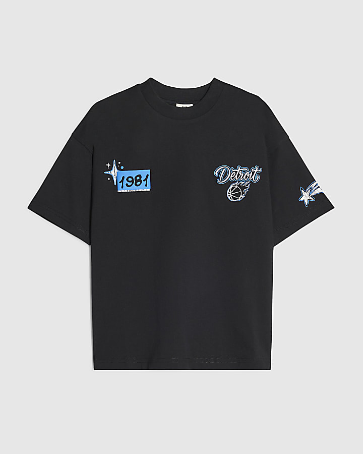 Boys Black Detroit Basketball T-Shirt