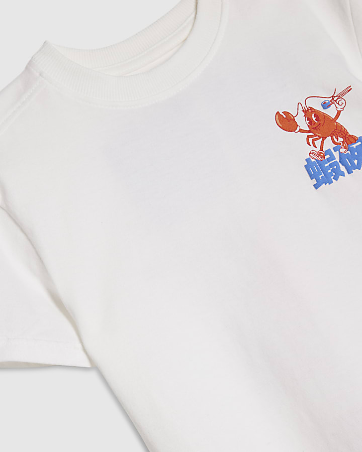Mini Boys White Lobster T-Shirt