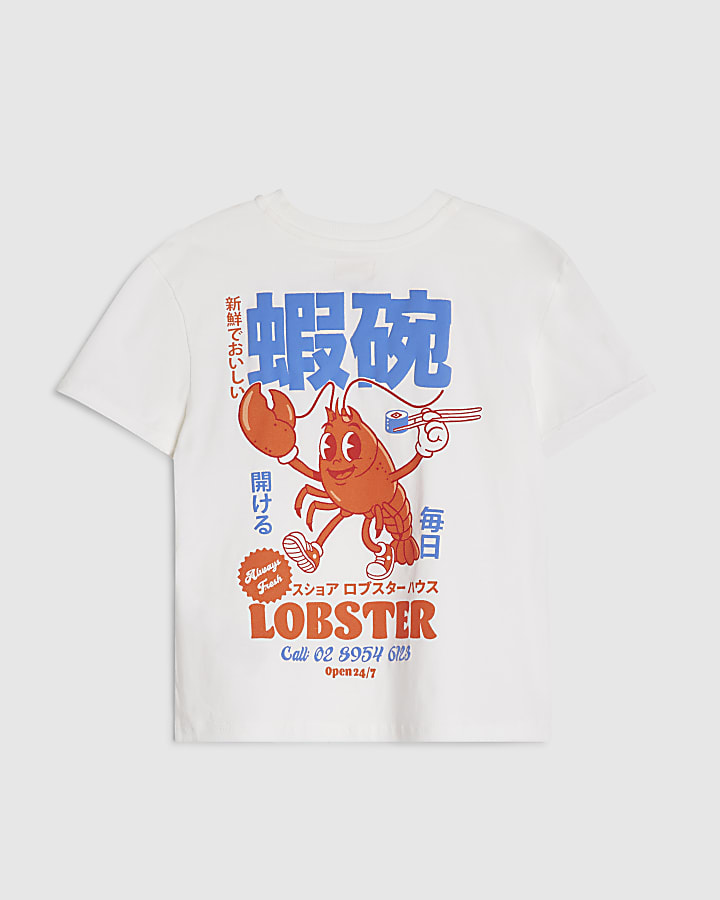 Mini Boys White Lobster T-Shirt