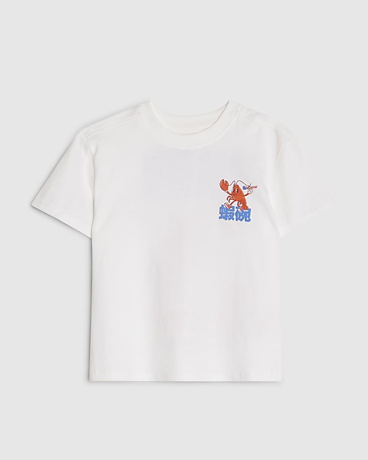 Mini Boys White Lobster T-Shirt