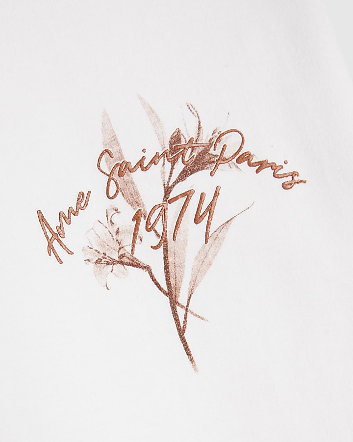 Boys White Flower T-Shirt