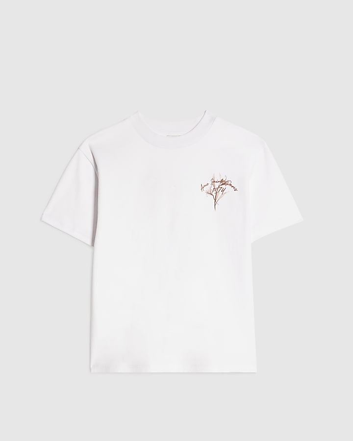 Boys White Flower T-Shirt