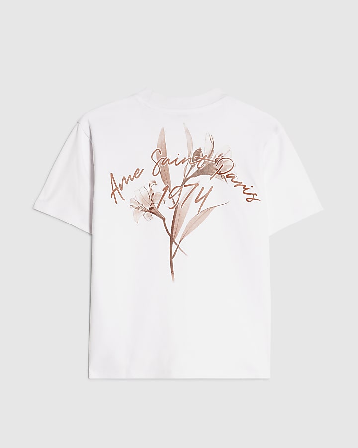 Boys White Flower T-Shirt