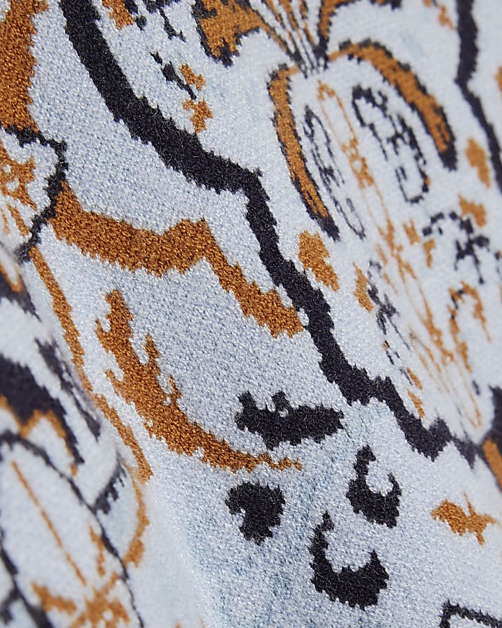 Girls Blue Tapestry Jumper