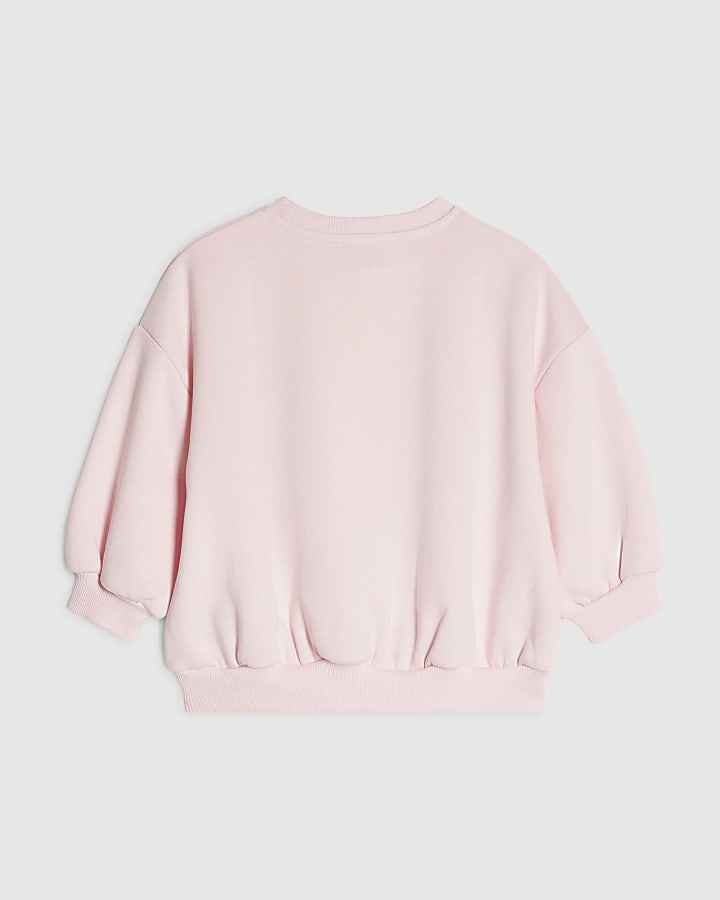 Mini Girls Pink Little Diva Bear Sweatshirt