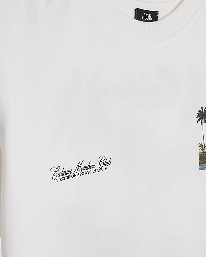 Boys White Basketball Scene T-Shirt