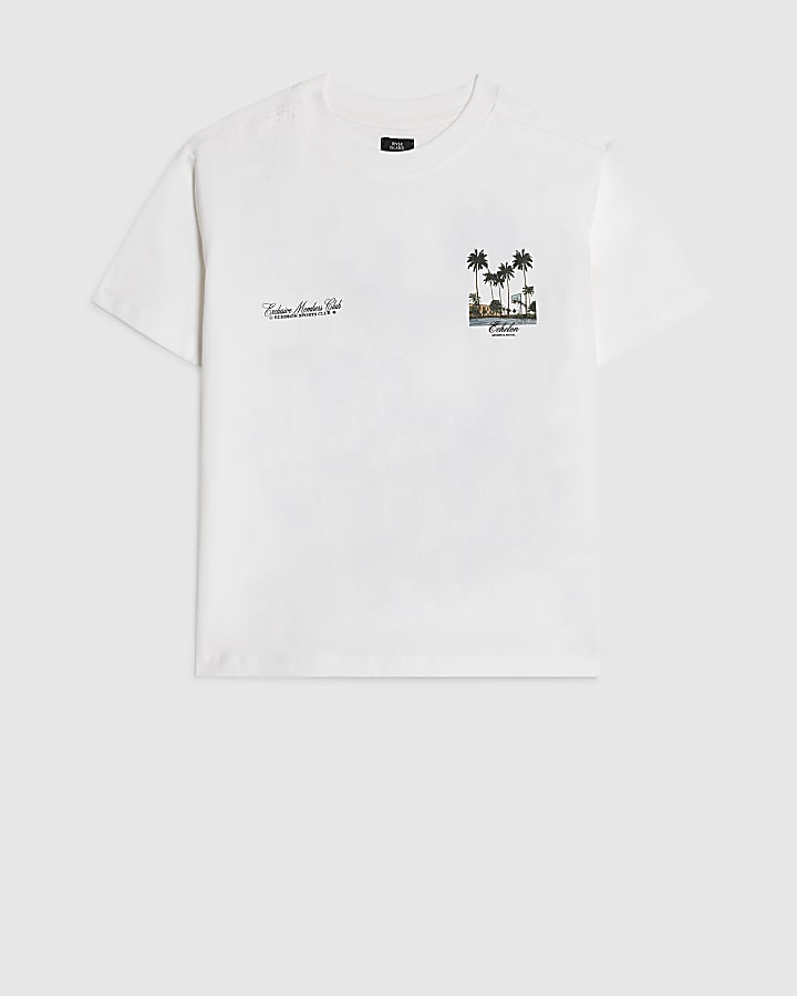 Boys White Basketball Scene T-Shirt