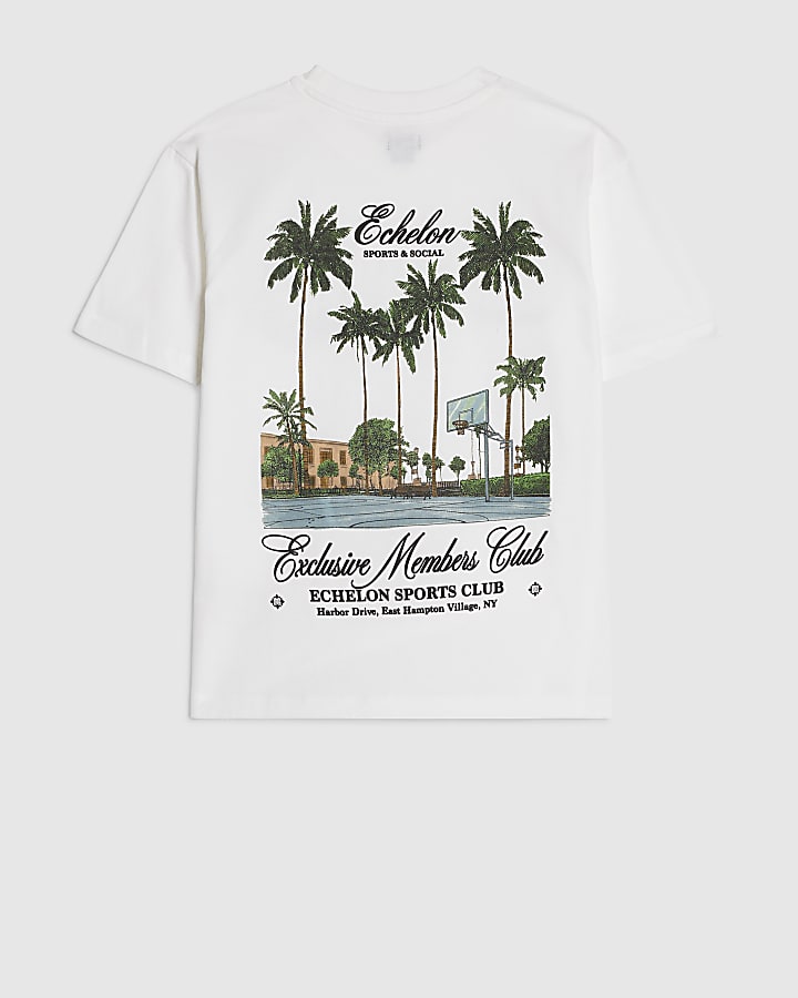 Boys White Basketball Scene T-Shirt