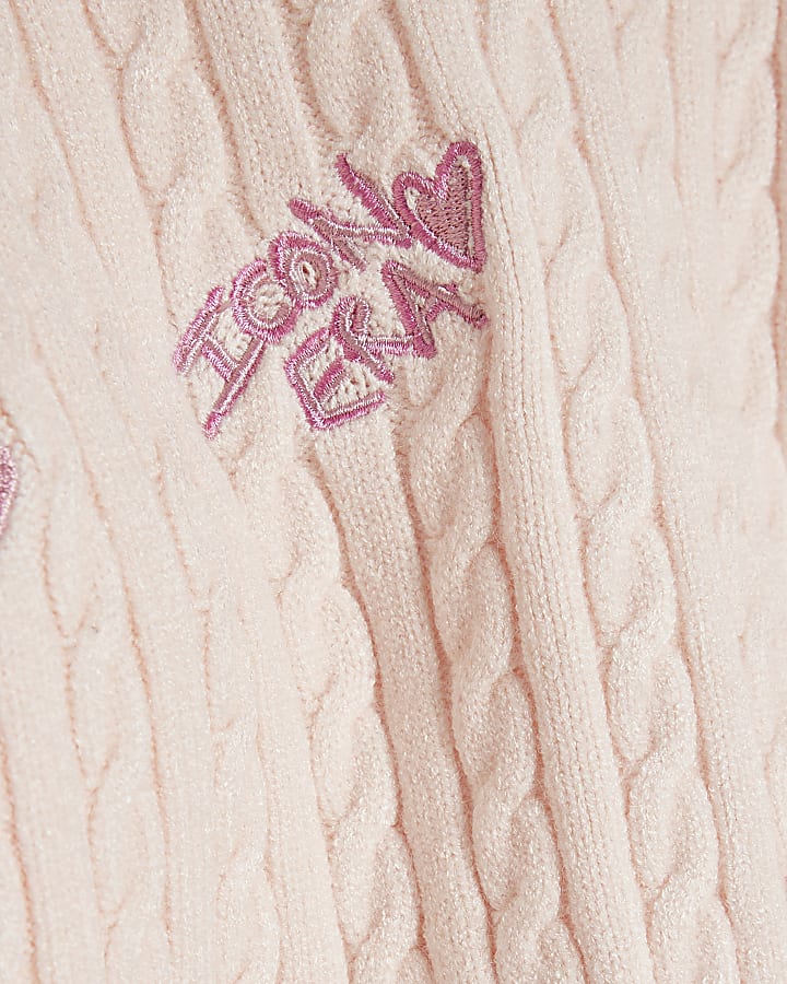 Girls Pink Knit Doodle Jumper