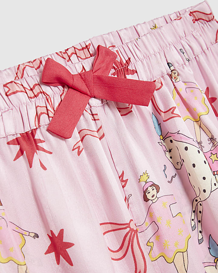 Girls Pink Circus Pyjama Set