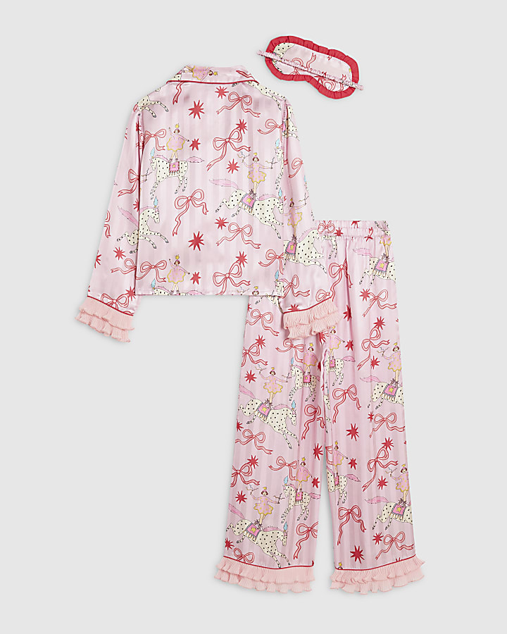 Girls Pink Circus Pyjama Set