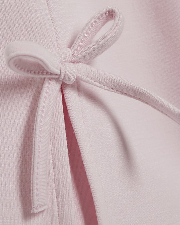 Girls Pink Premium Fold Over Flare Trousers