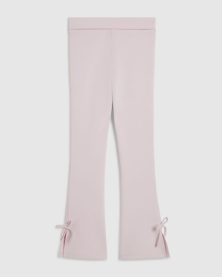 Girls Pink Premium Fold Over Flare Trousers