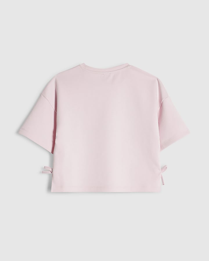 Girls Pink Premium Embellished Amour T-Shirt