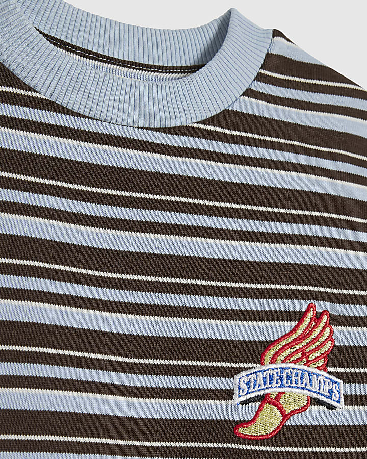 Mini Boys Brown Stripe Wings T-Shirt Set