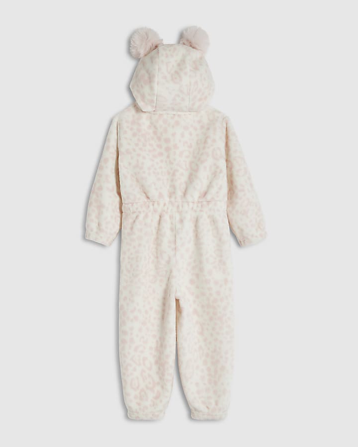 Mini Girls Cream Deer Print Onesie