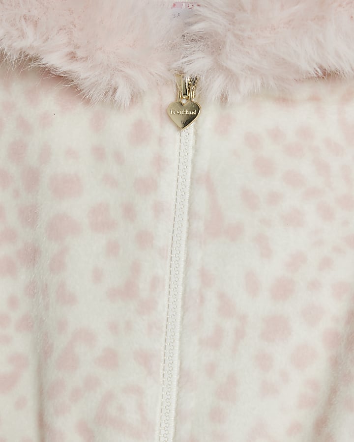 Girls Cream Deer Print Onesie