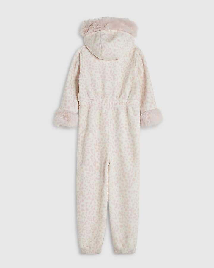 Girls Cream Deer Print Onesie
