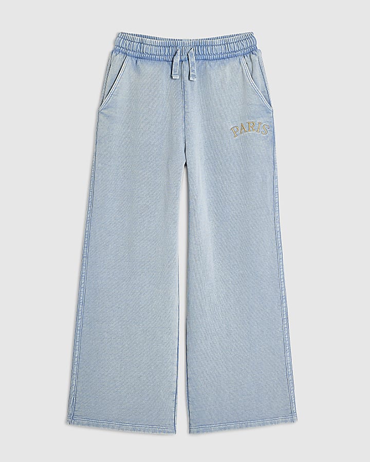 Girl Blue Washed Denim Joggers