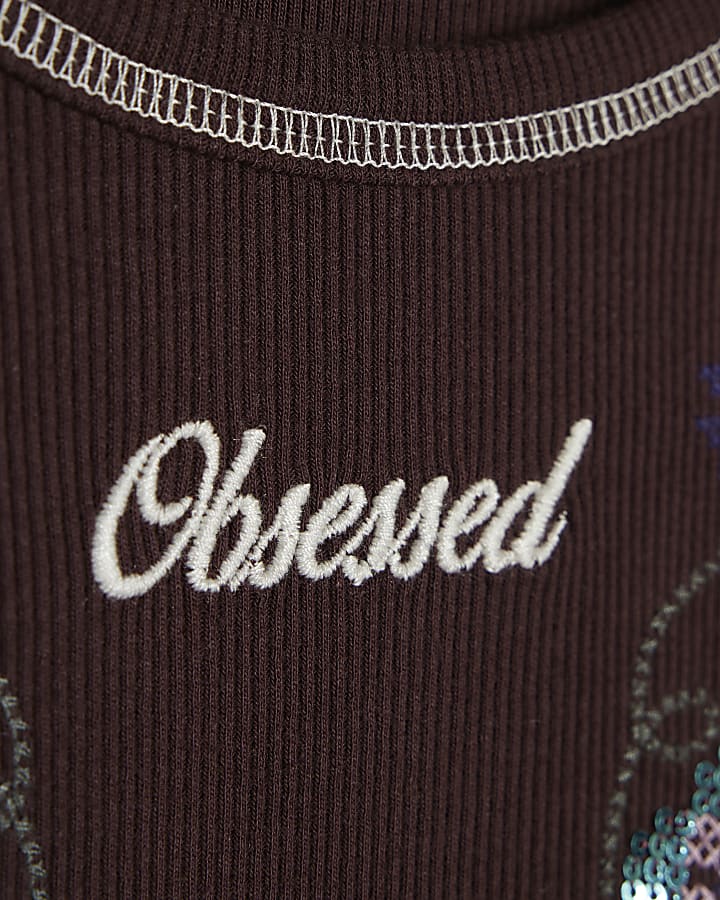 Girls Purple Sequin Embellished Top
