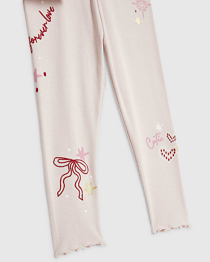 Mini Girls Pink Sequin Graphic Sweatshirt Set