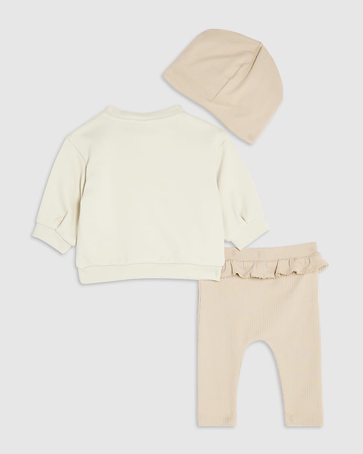 Baby Girls Cream Deer Print Jumper Set
