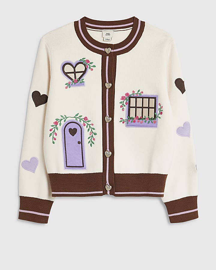 Girls Cream House Cardigan