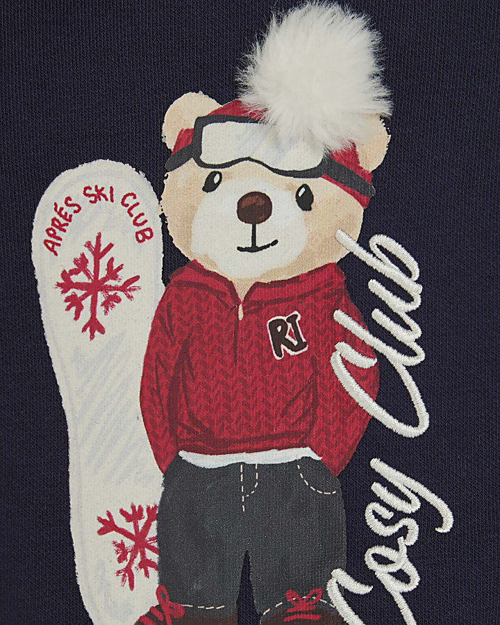 Baby Boys Navy Club Bear Sweatshirt Set