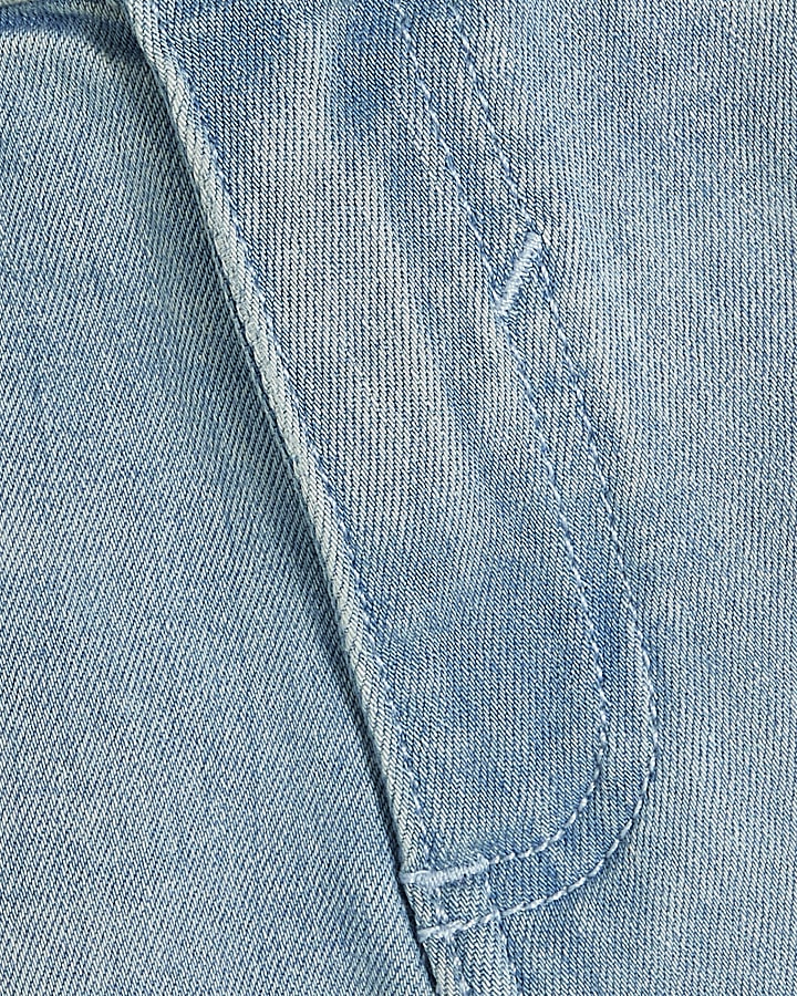 Girls Blue Washed Flare Leg Jeans