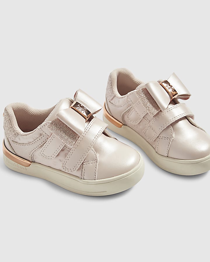 Mini Girls Pink Glitter Trainers