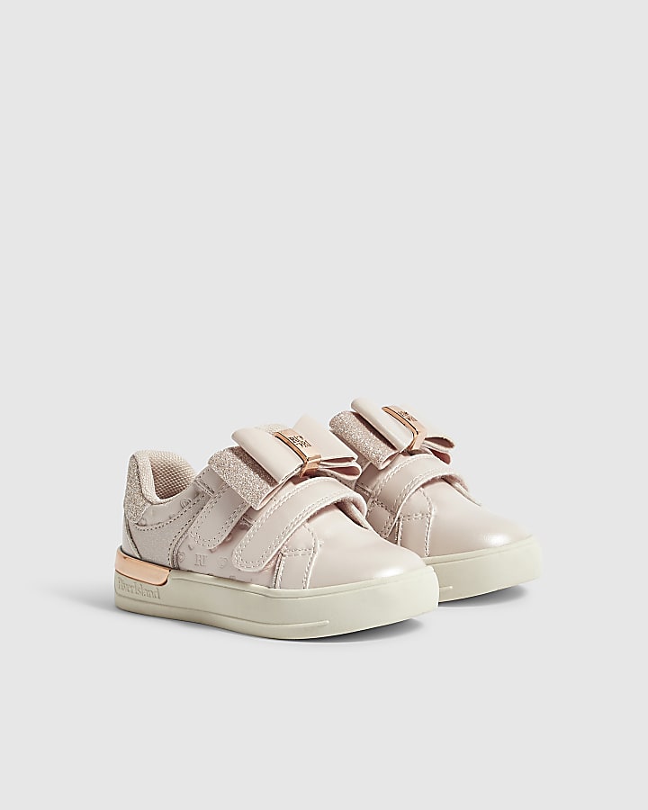 Mini Girls Pink Glitter Trainers
