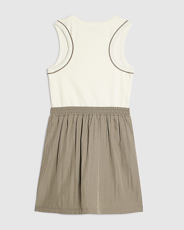 Girls Khaki Hybrid Nylon Dress