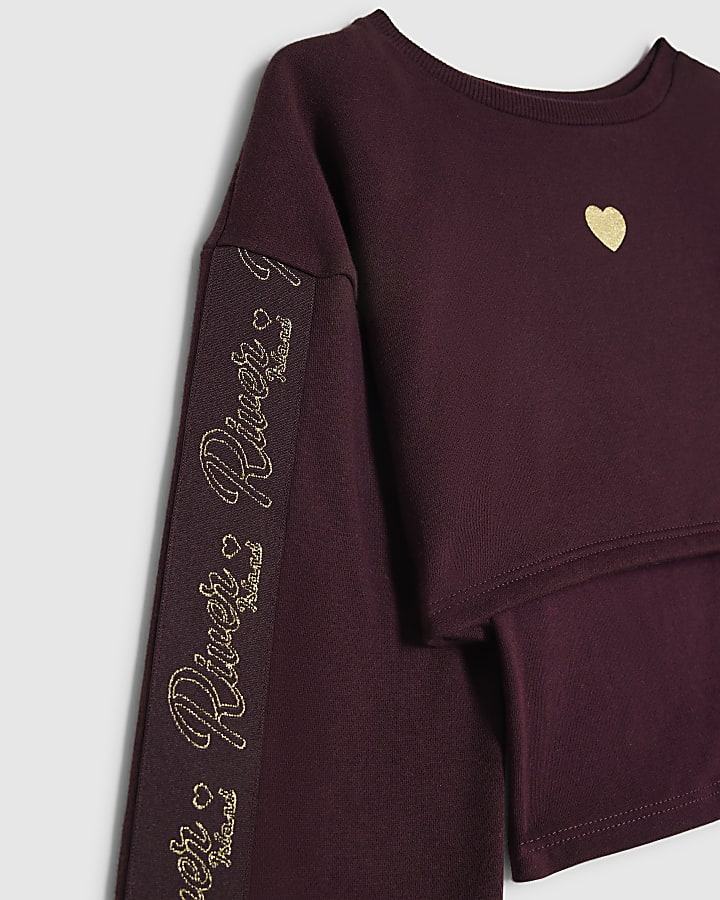 Girls Purple Double Layered RI Sweatshirt