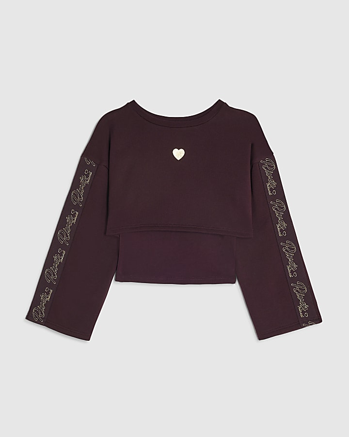 Girls Purple Double Layered RI Sweatshirt