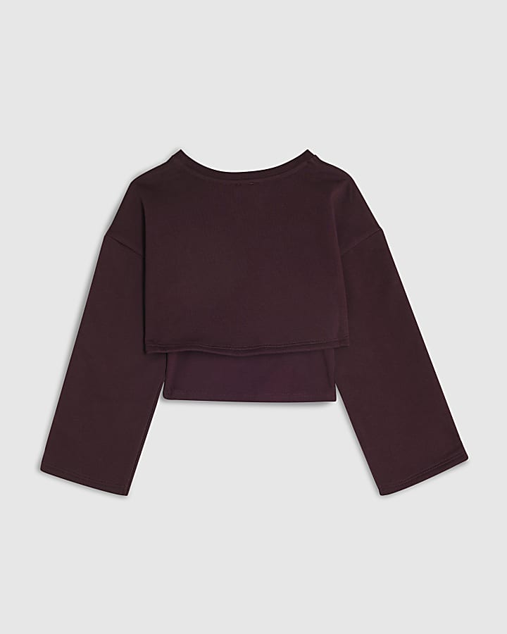 Girls Purple Double Layered RI Sweatshirt