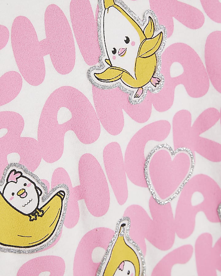 Girls White Chicken Banana T-Shirt