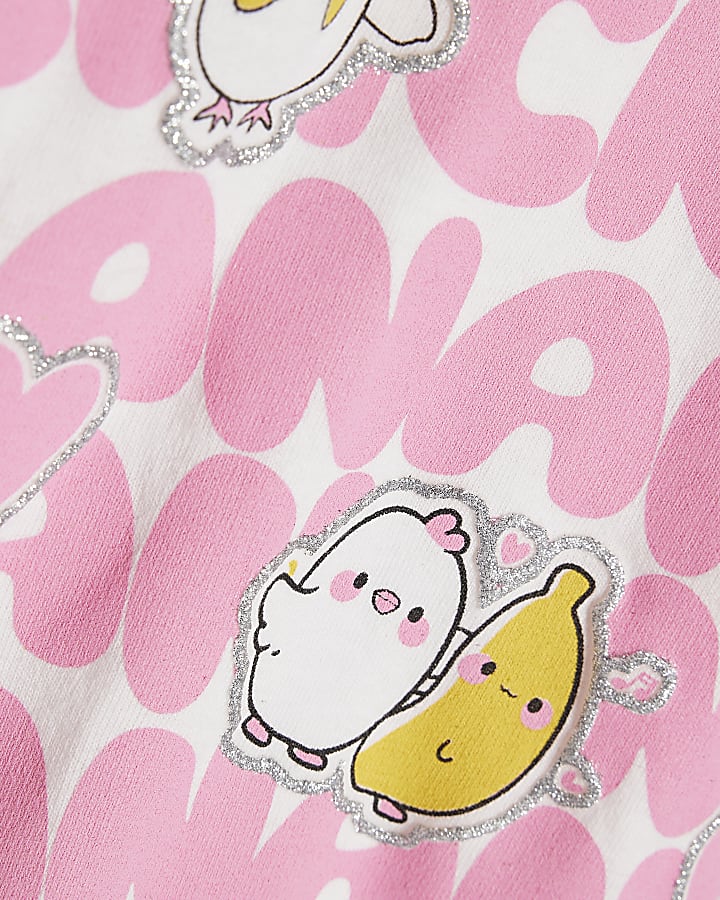 Girls White Chicken Banana T-Shirt