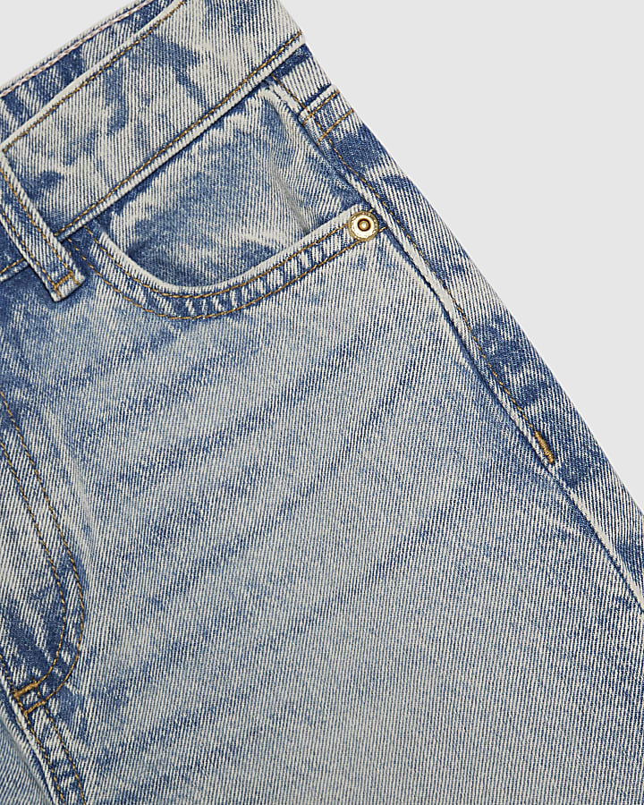 Girls High Rise Wide Leg Keychain Jeans