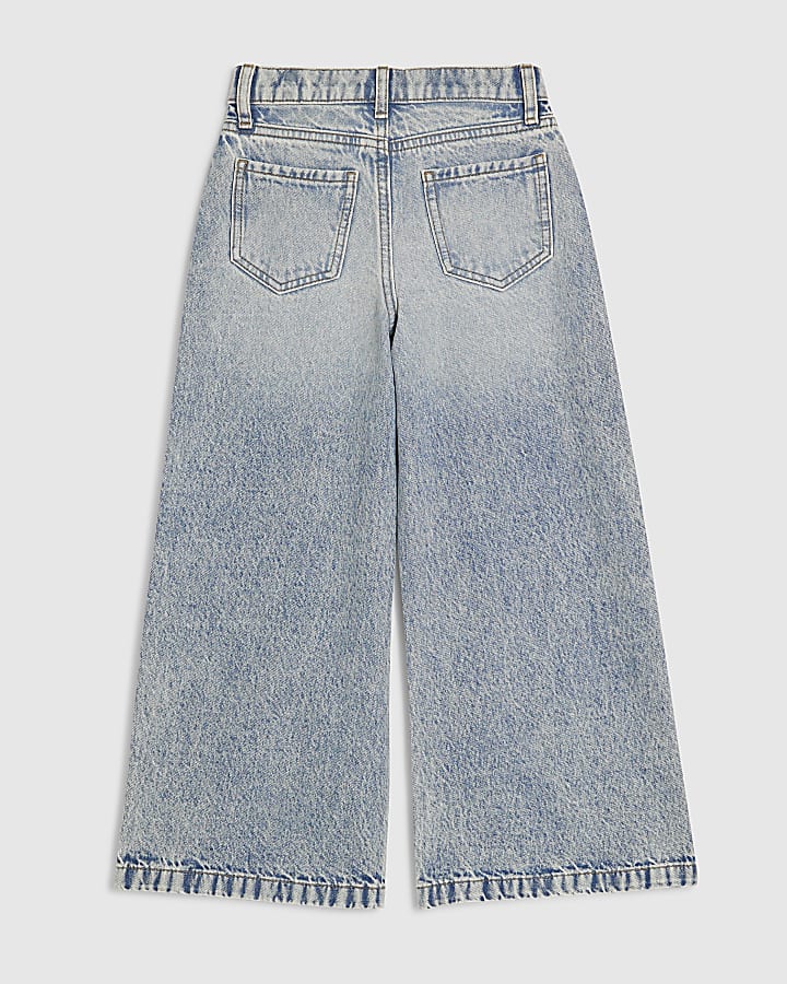 Girls High Rise Wide Leg Keychain Jeans