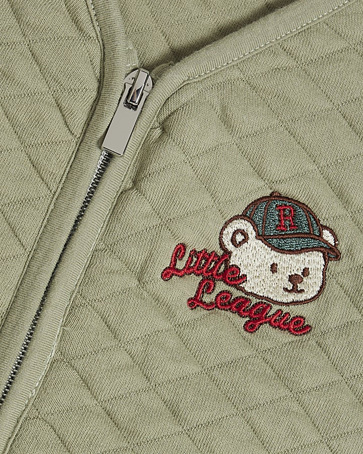 Baby Boys Khaki Bear Gilet Set Of 3