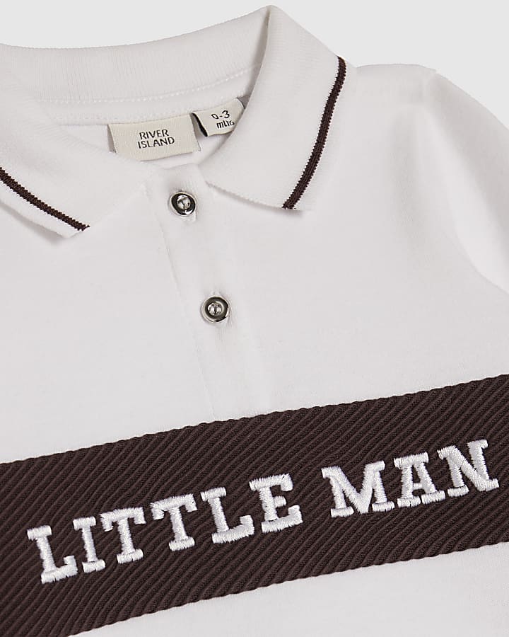 Baby Boys Brown Little Man Zip Up Shirt Set