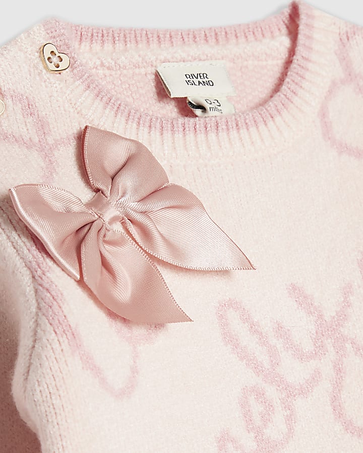 Baby Girls Pink Lovely Knitted Jumper Set