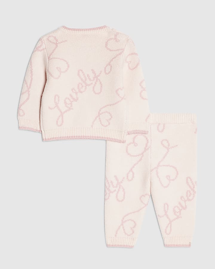 Baby Girls Pink Lovely Knitted Jumper Set