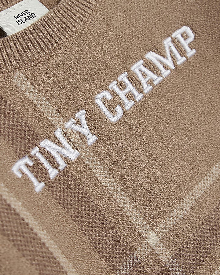 Baby Boys Brown Tiny Champ Knit Jumper Set