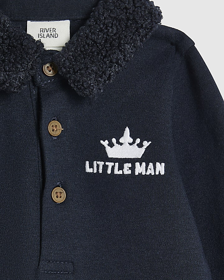 Baby Boys Navy Borg Gilet Set