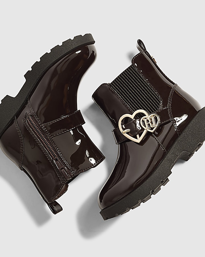 Mini Girls Brown Chelsea Boots