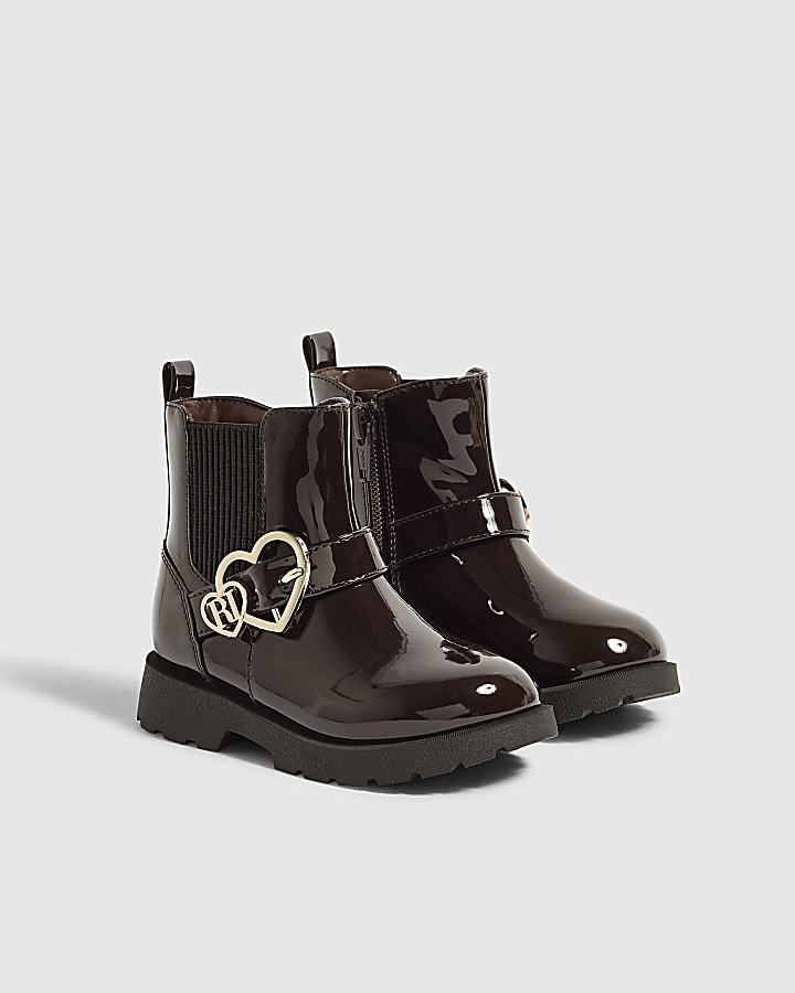Mini Girls Brown Chelsea Boots