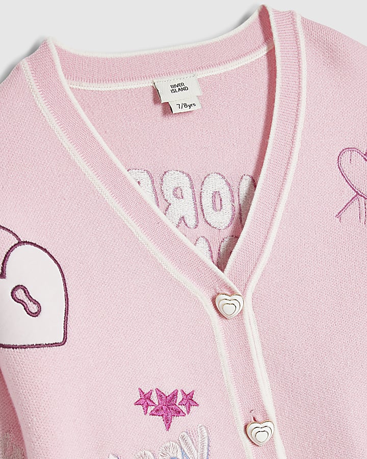 Girls Pink Sassy Era Cardigan