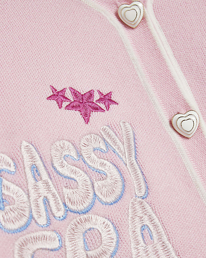 Girls Pink Sassy Era Cardigan