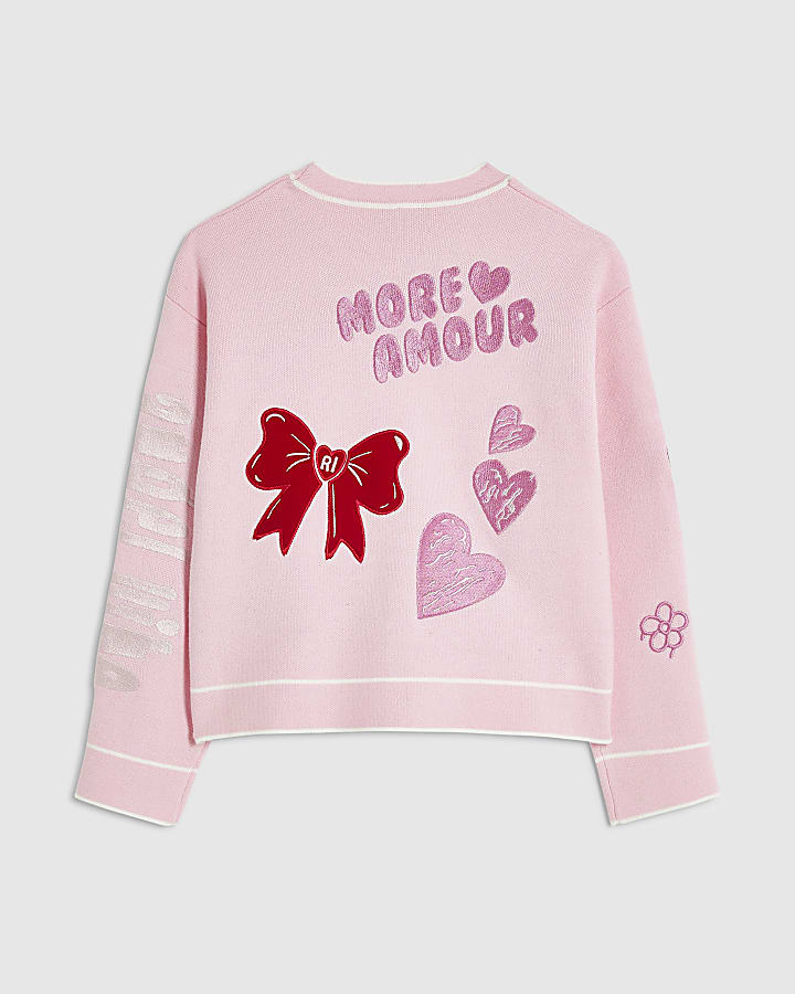 Girls Pink Sassy Era Cardigan